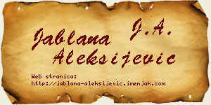 Jablana Aleksijević vizit kartica